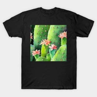 Watercolor cactus plant cactus pattern T-Shirt